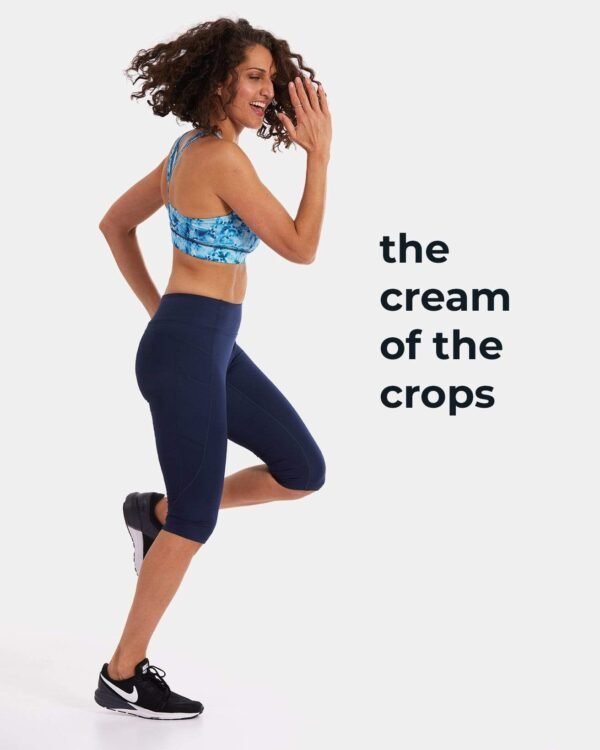 Snowtrends Mid-Rise Pocketed Crop Leggings – Night Swim Navy