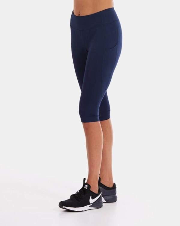 Snowtrends Mid-Rise Pocketed Crop Leggings – Night Swim Navy