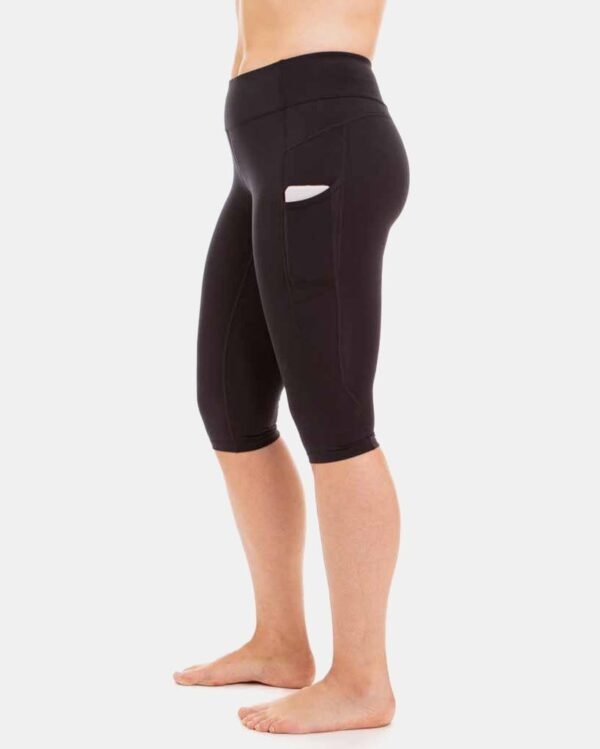Snowtrends Mid-Rise Pocketed Crop Leggings – Booya Black