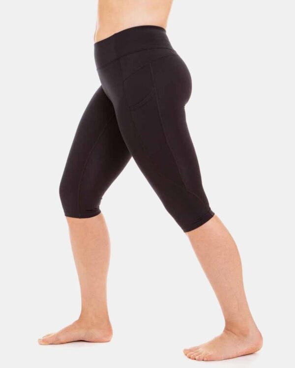 Snowtrends Mid-Rise Pocketed Crop Leggings – Booya Black