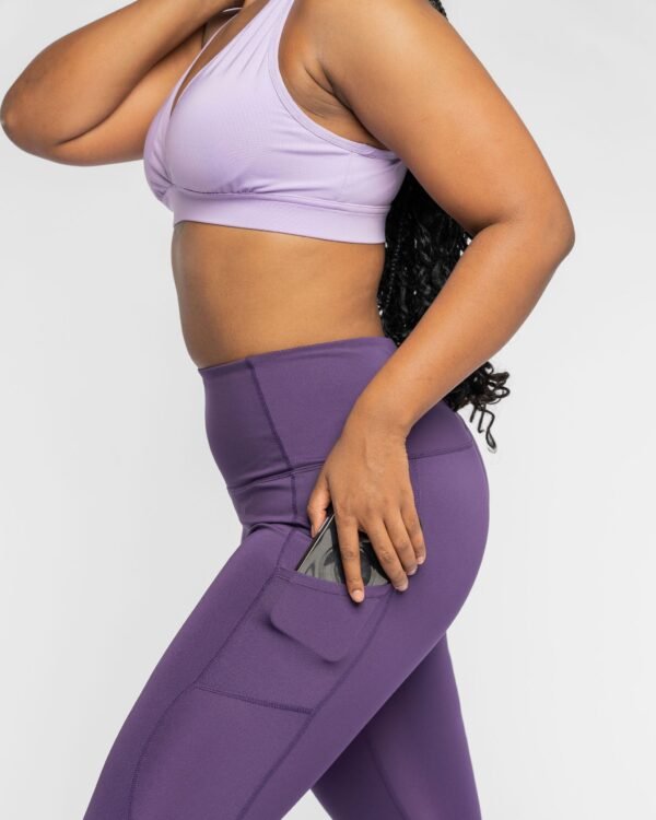 Snowtrends Purple High-Waist Pocket Leggings – Stylish & Functional