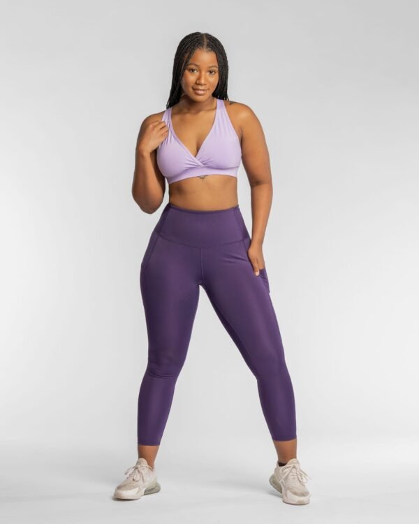 Snowtrends Purple High-Waist Pocket Leggings – Stylish & Functional